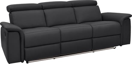 Pareli-Sofa 3-zits - Handmatig - Zwart PU Leer