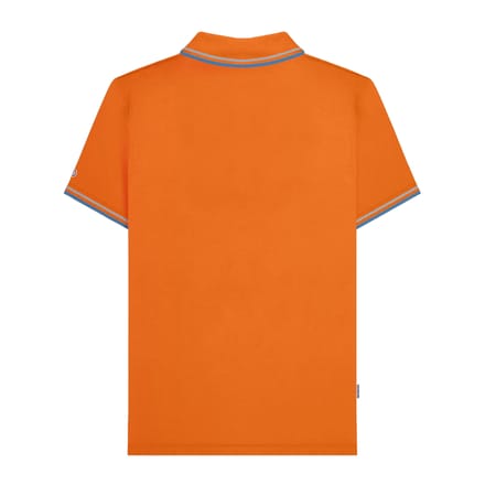 Lambretta Heren SS25 Twin Tip Poloshirt (Oranje/hemelblauw)