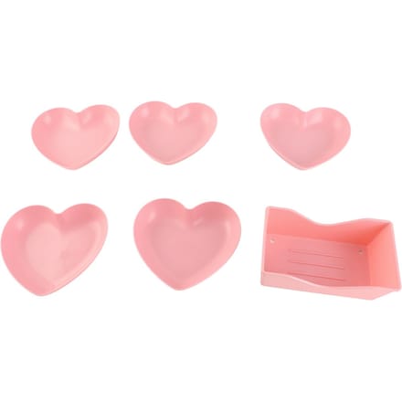 Plat de service Forme de cœur Assiette à dîner Plastique Facile à nettoyer Polyvalent Vaisselle de cuisine pour pink