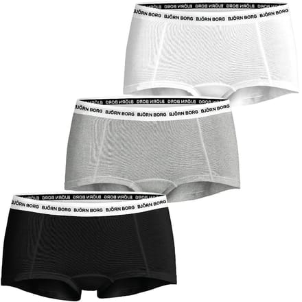 Björn Borg dames Core minishorts - boxers korte pijpen (3-pack) - wit - grijs - zwart