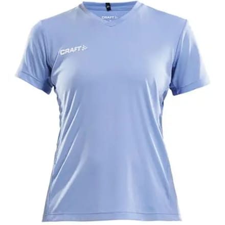 Craft Squad Jersey Solid SS Shirt Dames Sportshirt - Maat L  - Vrouwen - blauw/wit