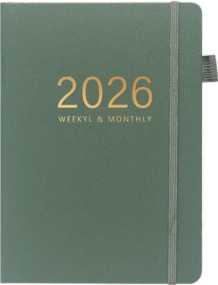 Agenda 2026 - Dagplanner Kalender - Dagelijkse Planning - Gestructureerd Verticale Indeling - A5 Formaat - Groen