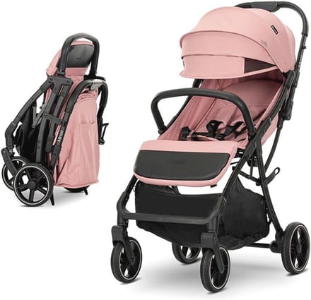 Lorelli Kinderwagen Buggy Minori opvouwbaar PU-wielen bekerhouder voetafdekking, kleur: roze