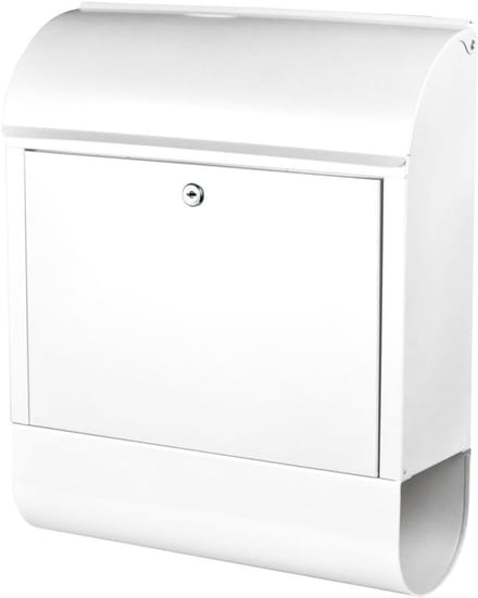 Witte Stalen Brievenbus met Krantenbox en DIN C4 Inworp - 46cm Hoog