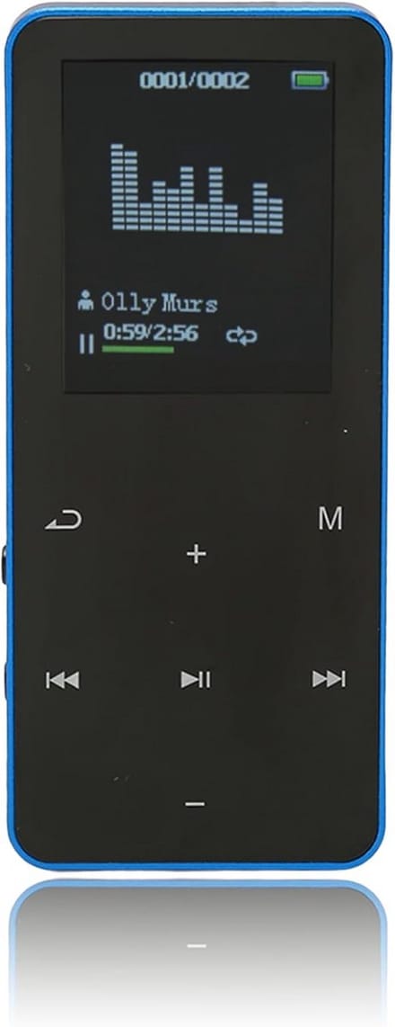 Draagbare MP3 Speler met Bluetooth, Hifi Geluid en 8GB Geheugen (Uitbreidbaar)
