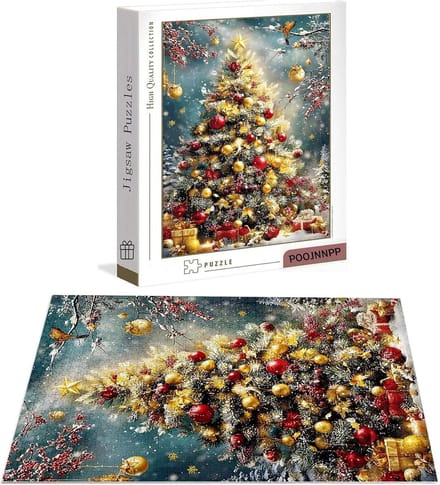 Houten Puzzel - 1000 Stukjes - Ontspanning Thuis - Genummerde Achterkant - 75 x 50 cm - Kerstmis Thema
