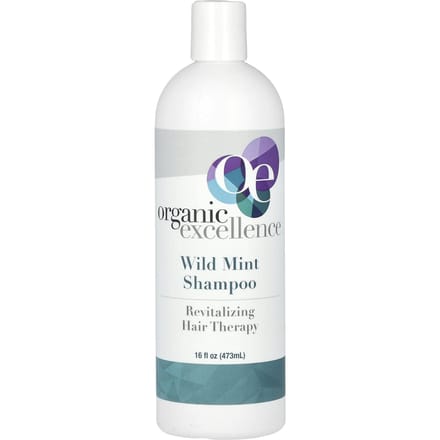 Organic Excellence, Shampoo, Revitalizing Hair Therapy, Wild Mint, 16 fl oz (473 ml) white