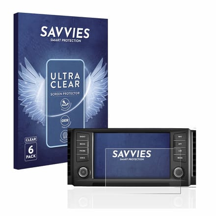 Savvies - Screenprotector voor Seat Leon 5F 2018 Media System Plus 2016 8" - Folie Beschermfolie transparant 6 Stuks