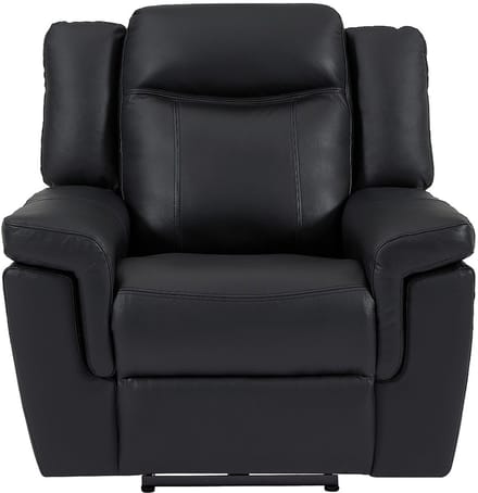 Vente-unique Elektrische relaxfauteuil van leer KENNETH - Zwart