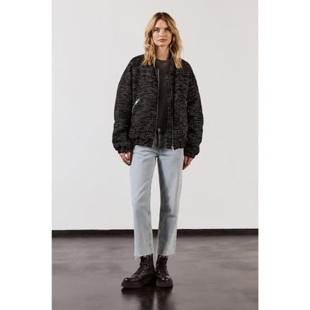 Mikuta The Black Sparkly Tweed Bomber Jacket Taglia: S | Bomber Outlet | Donna | Nero