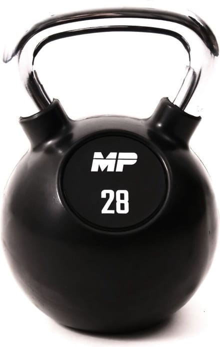 Muscle Power Rubberen Kettlebell - Zwart - 28 kg