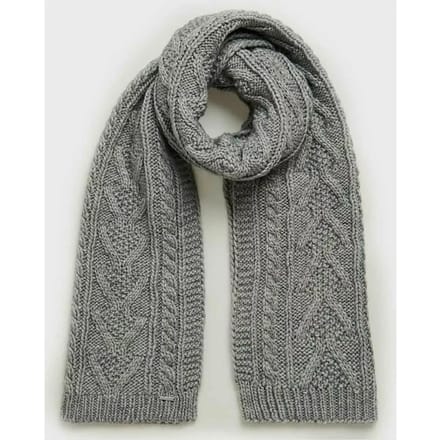 Superdry Luxe Colsjaal met Kabelpatroon Lichtgrijs Grootte: 1SIZE