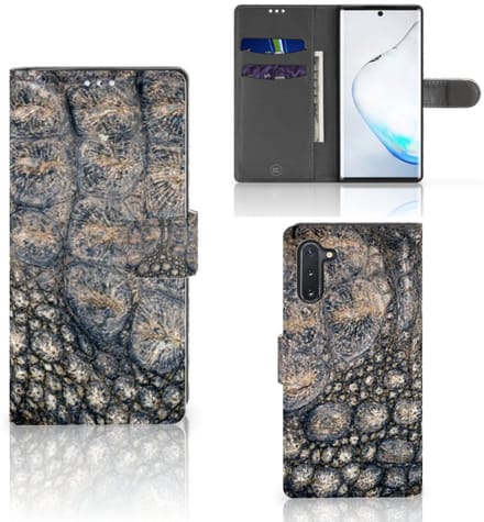 Samsung Galaxy Note 10 Telefoonhoesje met Pasjes Krokodillenprint