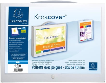 Exacompta 10x Kreacover®PP 8/10de Opbergtas met handvat - 25x33 cm - Wit - 5925E