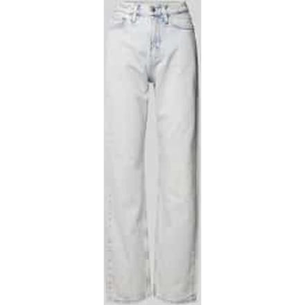 High waist straight leg jeans van puur katoen