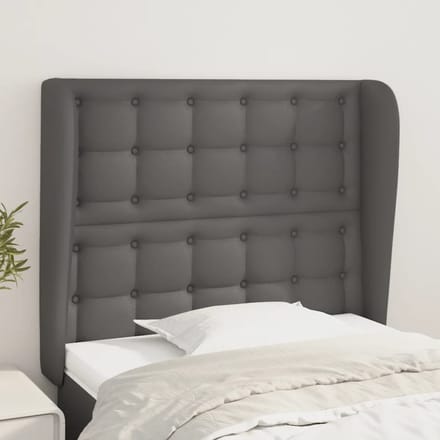 vidaXL - Hoofdbord - met - randen - 93x23x118/128 - cm - kunstleer - grijs