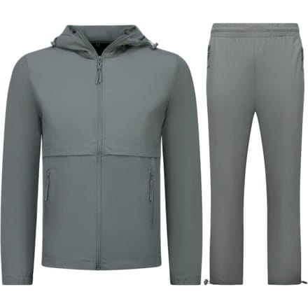 Dunne Tech Suit Heren - Zomerset Trainingspak Heren - Huispak Heren -1050 - Grijs