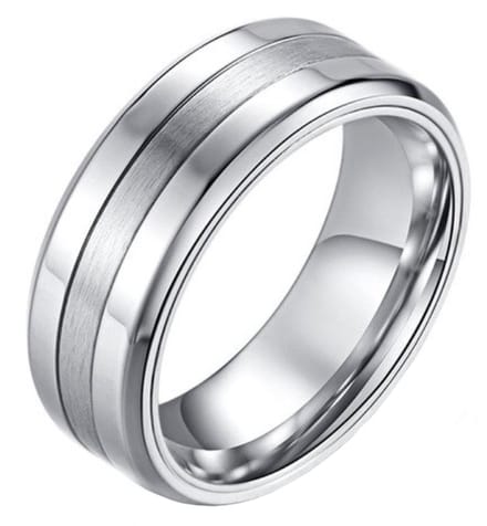 Zilverkleurige stalen heren ring Mat Glans 8mm-19mm