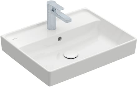 Villeroy & Boch Collaro - Wastafel 55x44 cm, met overloop, met kraangat, CeramicPlus, Stone White 4A3355RW