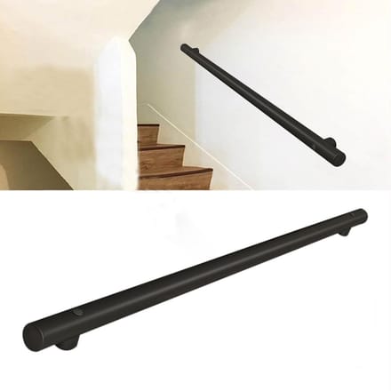Ronde Trap Leuning - Trapleuning Beugel - Veiligheid Verhogen - Roestvrij Staal - 510cm - Mat Zwart