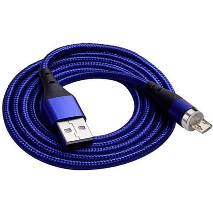 Akyga AK-USB-47 USB-kabel USB-A stekker, USB-micro-B stekker 1.00 m Blauw Magnetische stekker