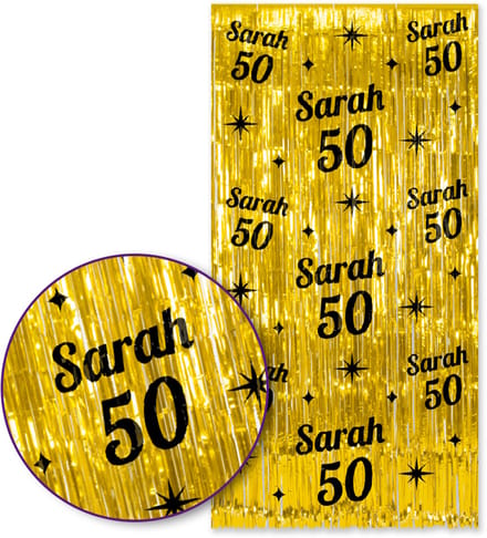 Q2P – Sarah Foliegordijn – Goud & Zwart – 100×200 cm – Zelfklevend – Feest Versiering – Backdrop