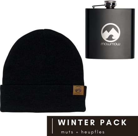 MowMow heupfles + muts voordeelpack | zwart