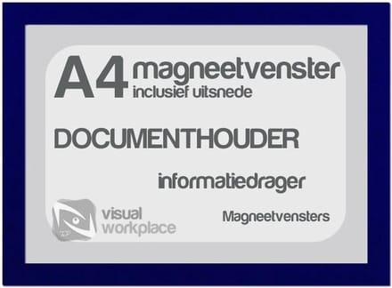 Magneetvensters A4 (incl. uitsnede) - Blauw