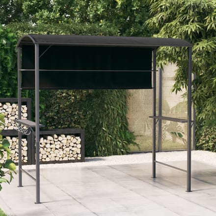 vidaXL - Prieel - met - dak - 220x110x200 - cm - antracietkleurig