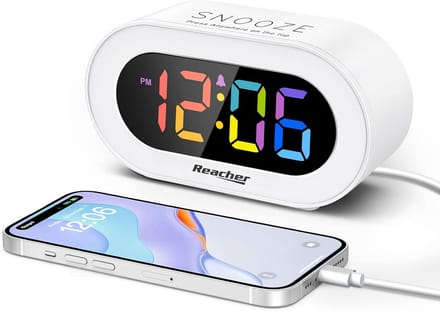 Digitale Kinderwekker met Regenboog LED Display en USB-oplader