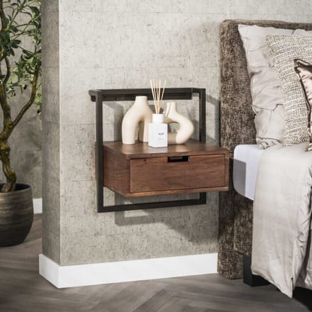 Hoyz Collection - Nachtkastje Air Solid 1 Lade - Massief Acacia Bruin