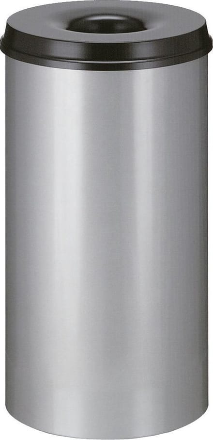 V-part Vlamdovende prullenbak 50L grijs / zwart