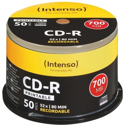Intenso 1801125 CD-R 80 disc 700 MB 50 stuk(s) Spindel Bedrukbaar