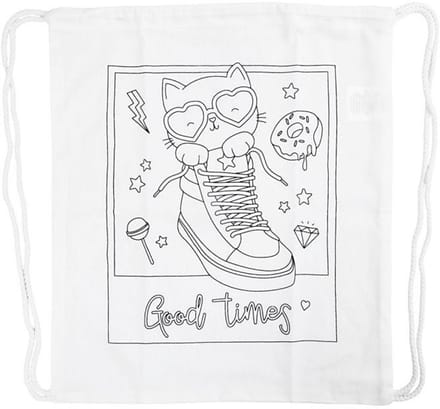 CC Katoenen Rugzak Good Times 38x42 cm Wit