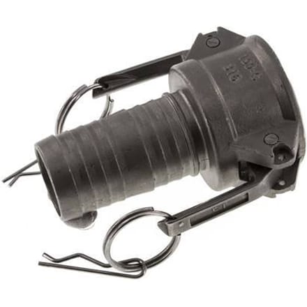 Camlock DN 40 (1 1/2'') Koppeling RVS met slangpilaar (38 mm) Type C MIL-C-27487