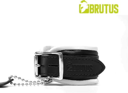 BRUTUS LEATHER - Leren Enkelboeien- Zwart/Wit
