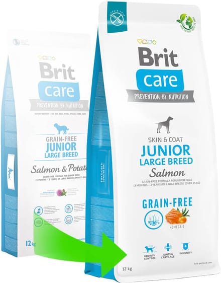 Brit Care Grain Free Junior Large Breed Salmon & Potato 12 kg - Hond