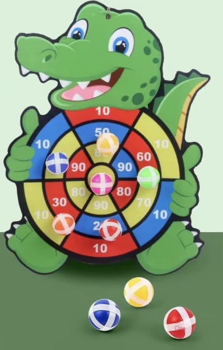 Dartbord Sticky ball Krokodil spel kinderen - inclusief 3 balletjes