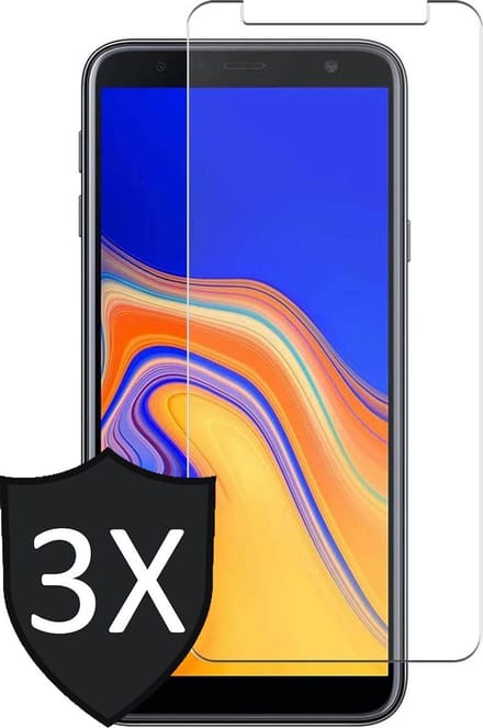 Screenprotector geschikt voor Samsung J4 Plus / J6 Plus - Screen Protector Glas - 3 Stuks