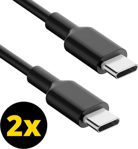 2x USB C kabel 60W - USB C naar USB C - USB-C kabels - USB C kabel naar USB C - Oplaadkabel USB C - USBC kabel - Universeel - 1 Meter