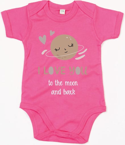 Rompertje Moon Print-Fuchsia-3-6 Maanden