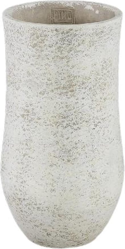 PTMD Bloempot Dorin - 16x16x30 cm - Cement - Wit