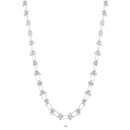 Twice As Nice Halsketting in edelstaal, schakelketting 40cm+5cm
