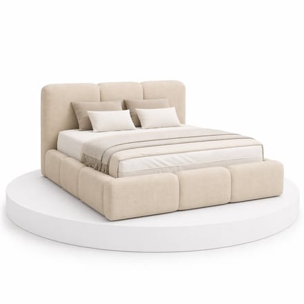 Japandi Bed Hikari - 160x210 Compleet - Boxspring met opbergruimte - Beige - BalBedden
