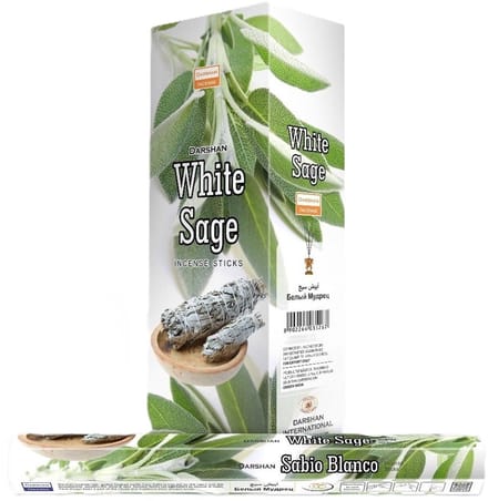 Darshan white sage wierook - doos hexa 6 pakjes