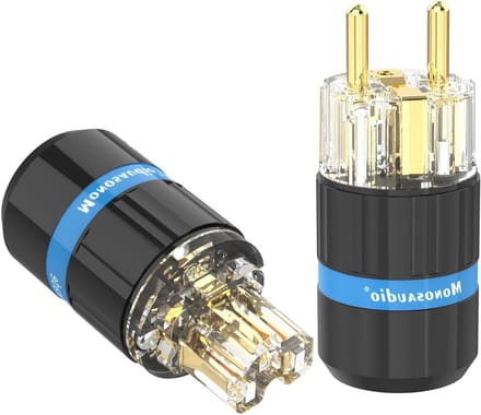 High-end HiFi Schuko Plug met vergulde afwerking - IEC Socket Plug voor optimale geluidskwaliteit (Set van twee)
