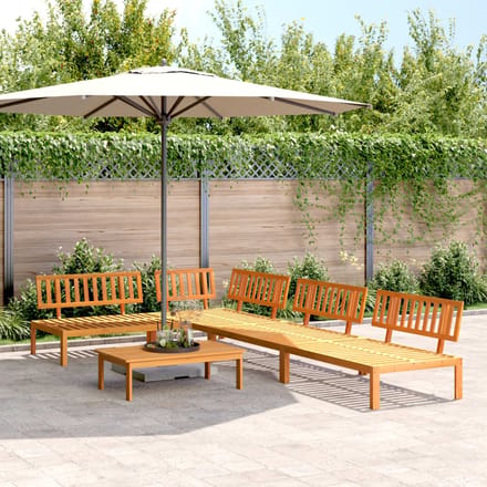 vidaXL 5-delige Loungeset pallet massief acaciahout