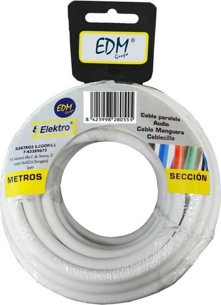 Kabel EDM 2 X 0,5 mm Wit 25 m