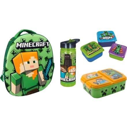 Minecraft schoolset; rugzak en lunchset