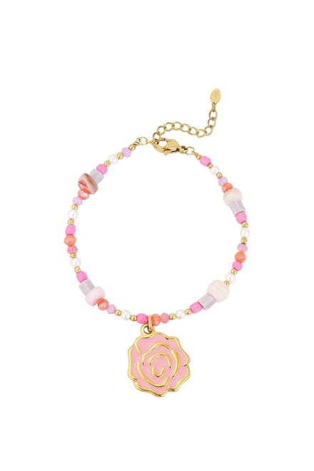 Beaded rose armband - Roze - Verkleurt niet - Cadeau - Goudlief.nl